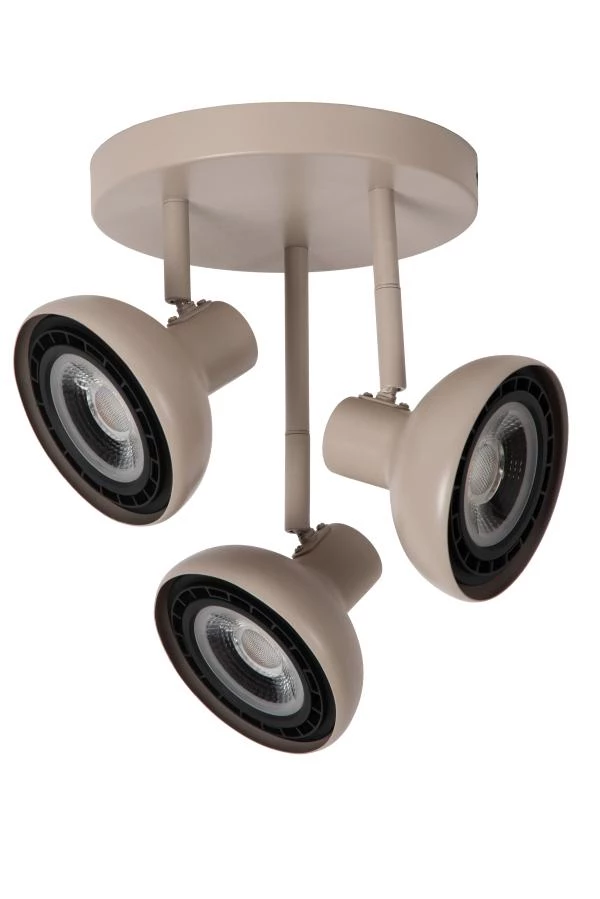 Lucide SENSAS - Foco de techo - Ø 25,8 cm - 3xGU10 (ES111) - Beige - apagado